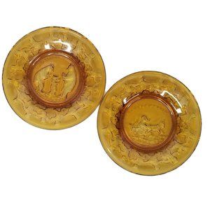 Indiana Glass Tiara Amber Plates
